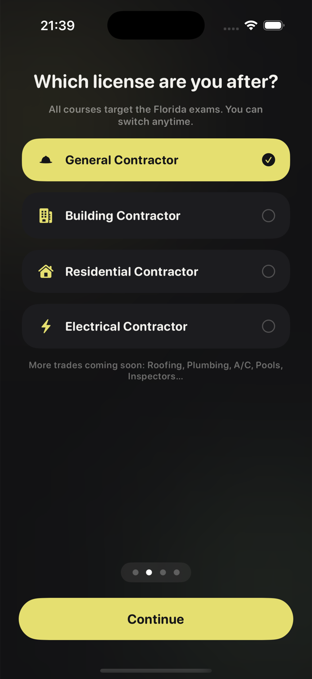 Selección de licencia en Brickly